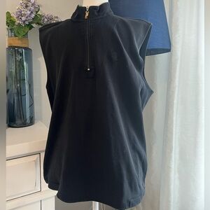 Peter Millar Black Sleeveless Jacket, Quail Hollow, Size L